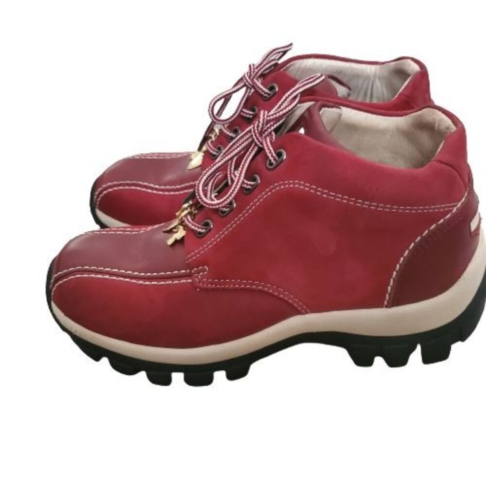 Perry Ellis America Women's Dimension Lea Nubuck Lace-Up Ankle Boots Cherry 8.5 - Picture 2 of 10
